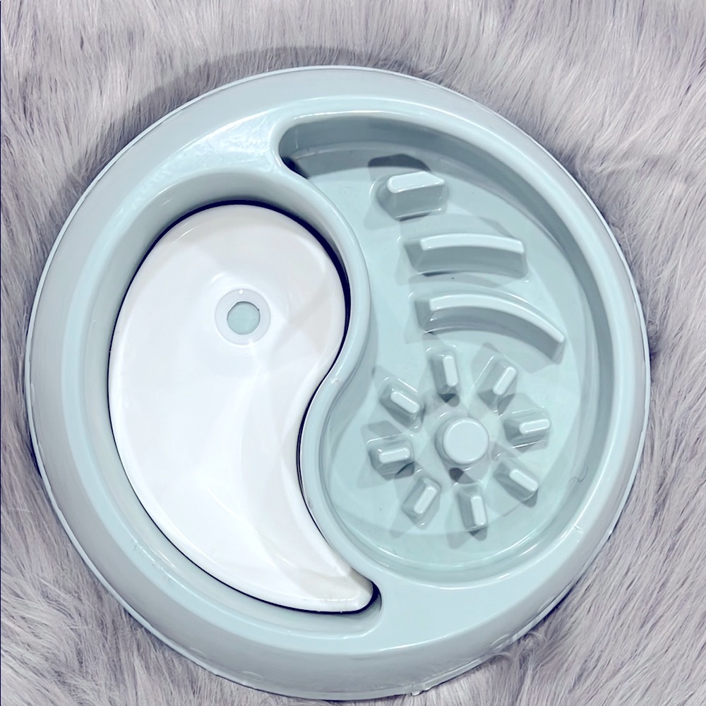 Dual-Section Pet Slow Feeding Bowl
